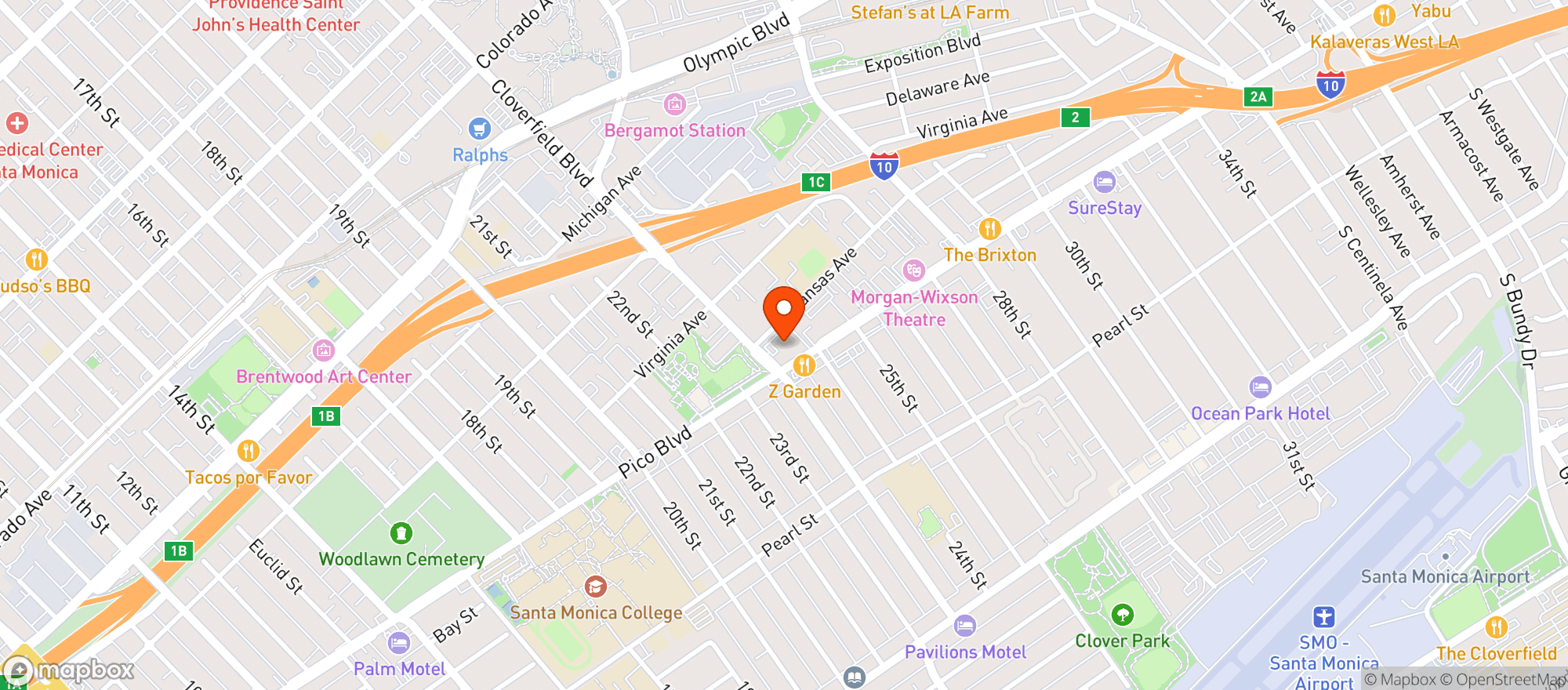 Map showing Whole Foods Market | Santa Monica Pico