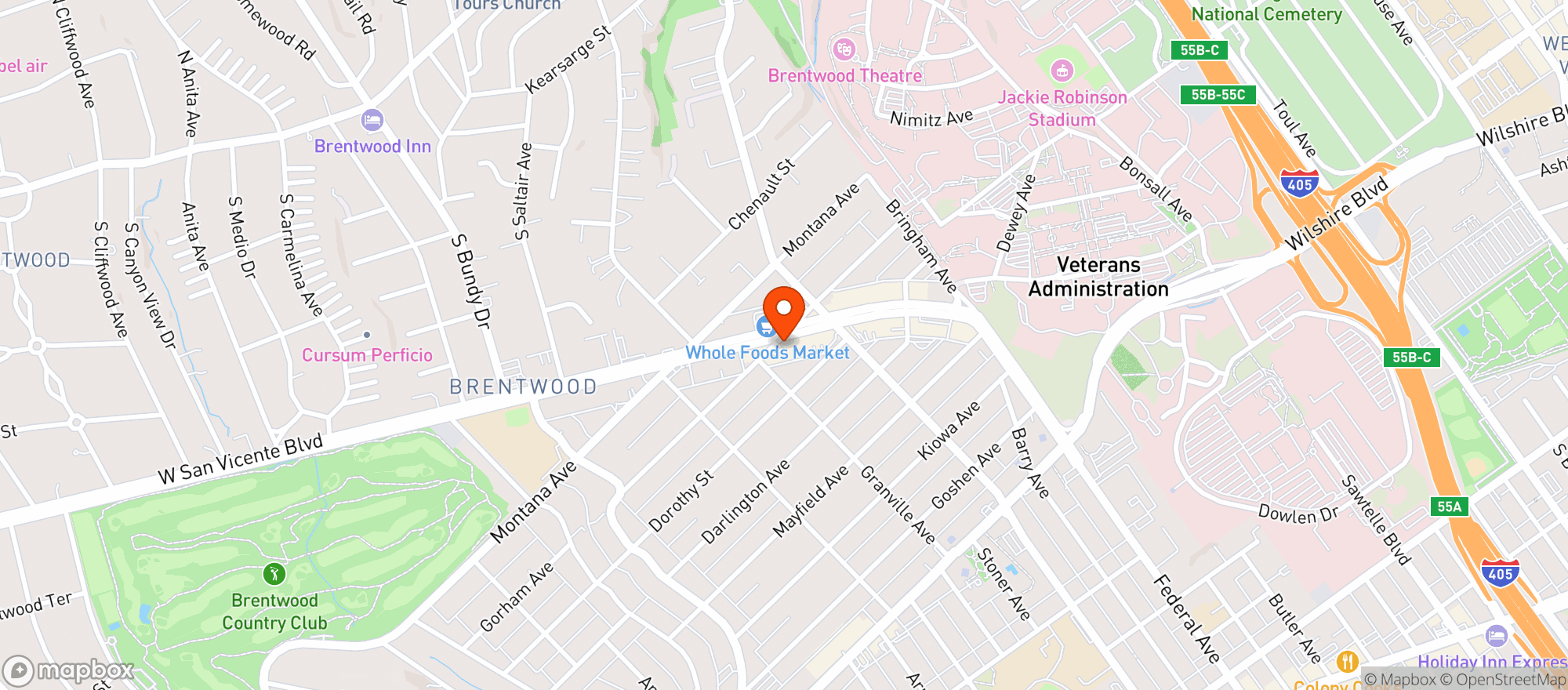 Map showing Brentwood Fine Wines