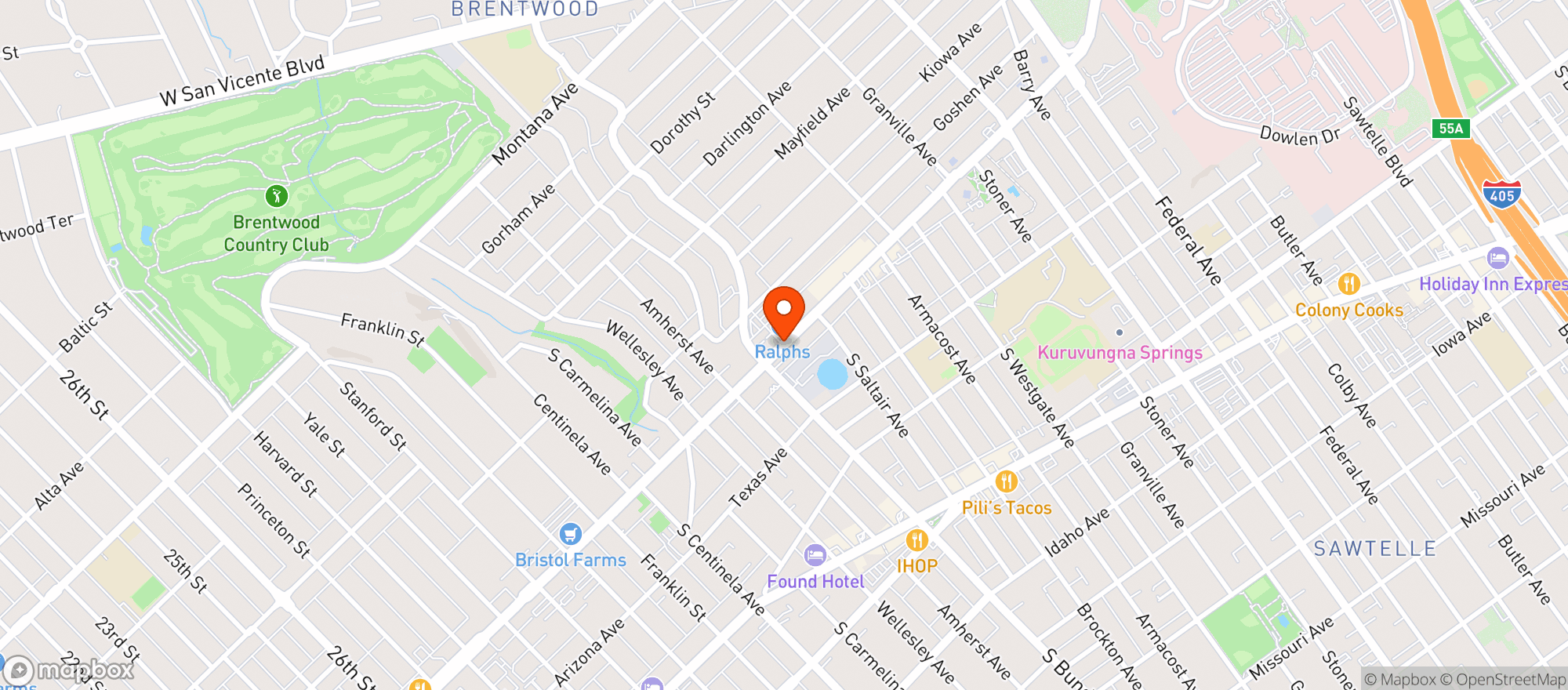 Map showing Velvet - Wilshire
