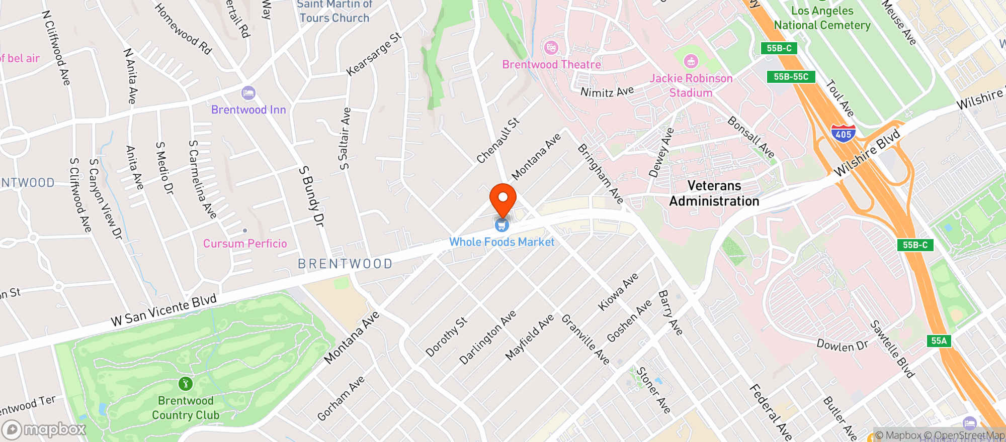 Map showing Whole Foods Market | Brentwood