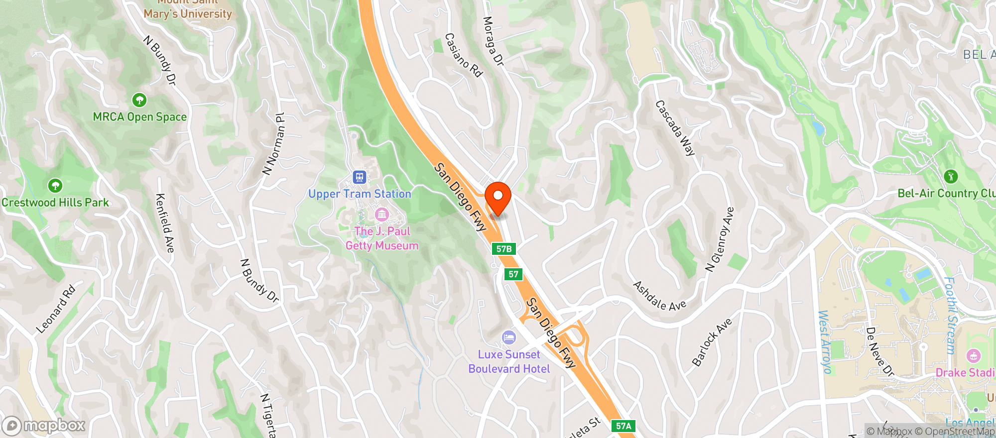 Map showing Xzibits West Coast Cannabis Bel Air