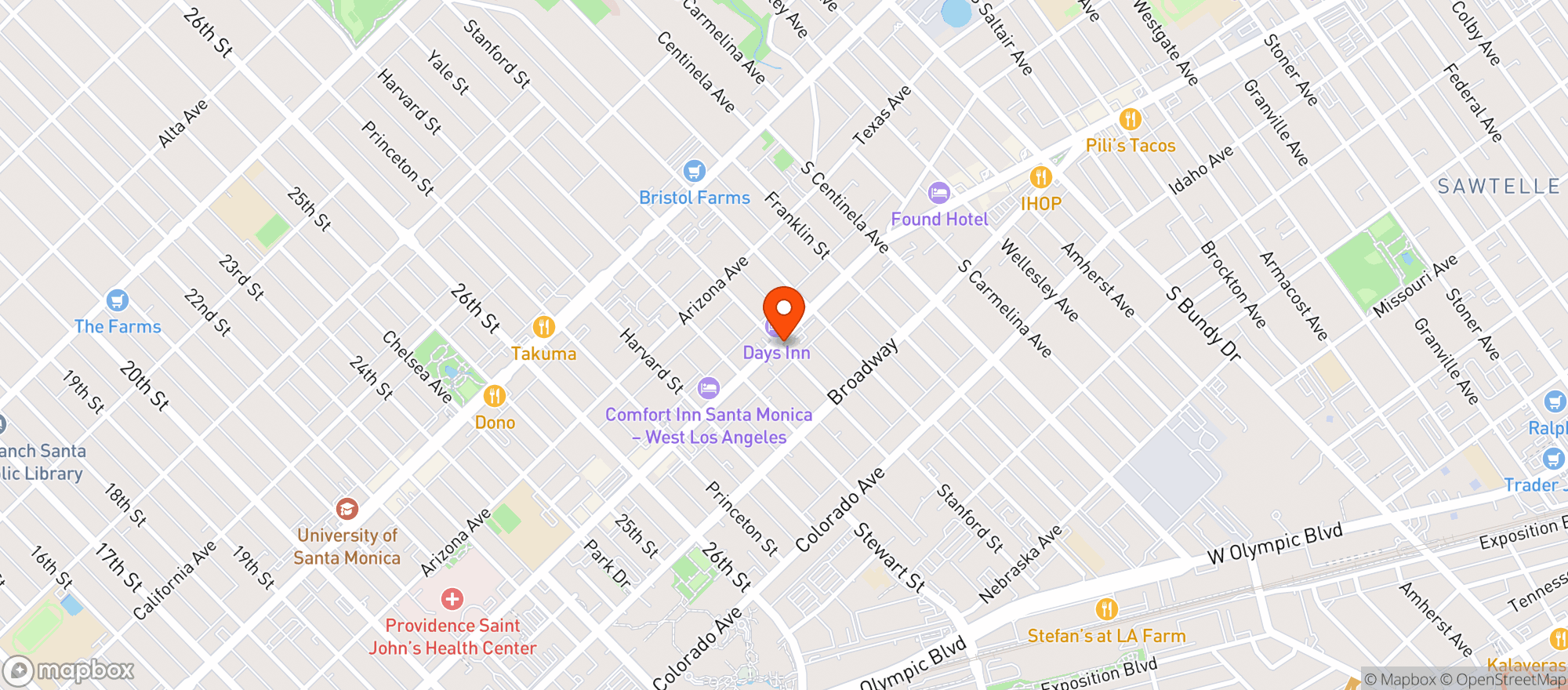 Map showing Offhand Wine Bar
