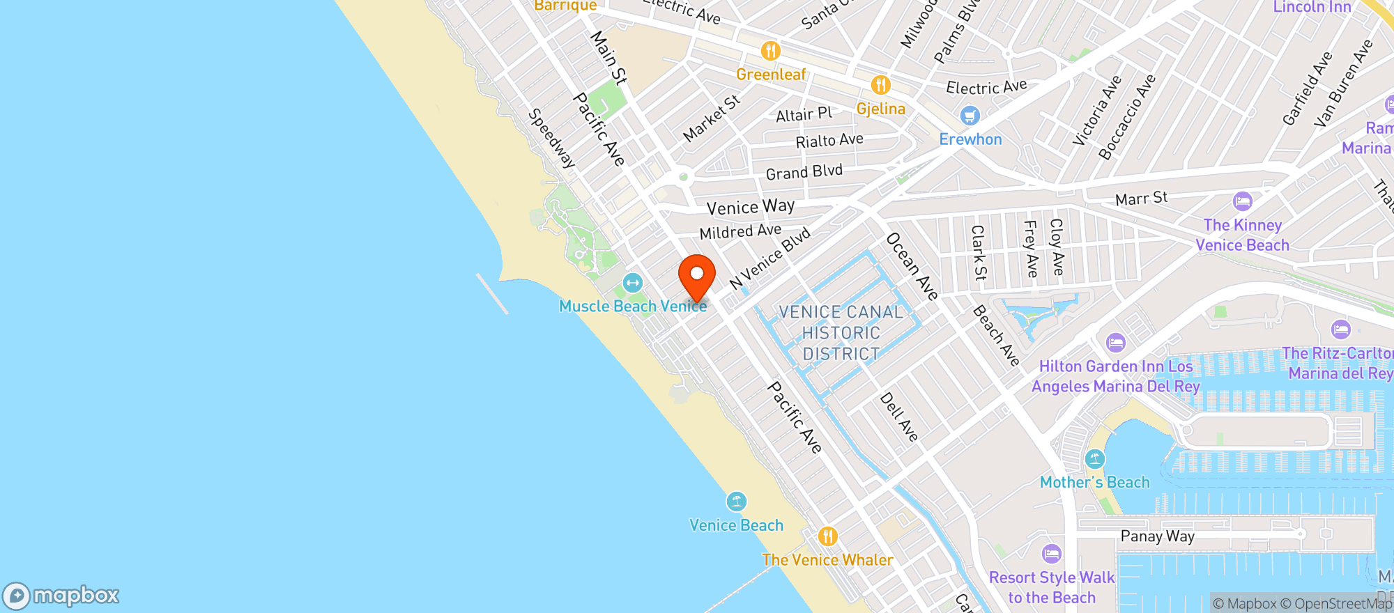 Map showing The New Bar Warehouse