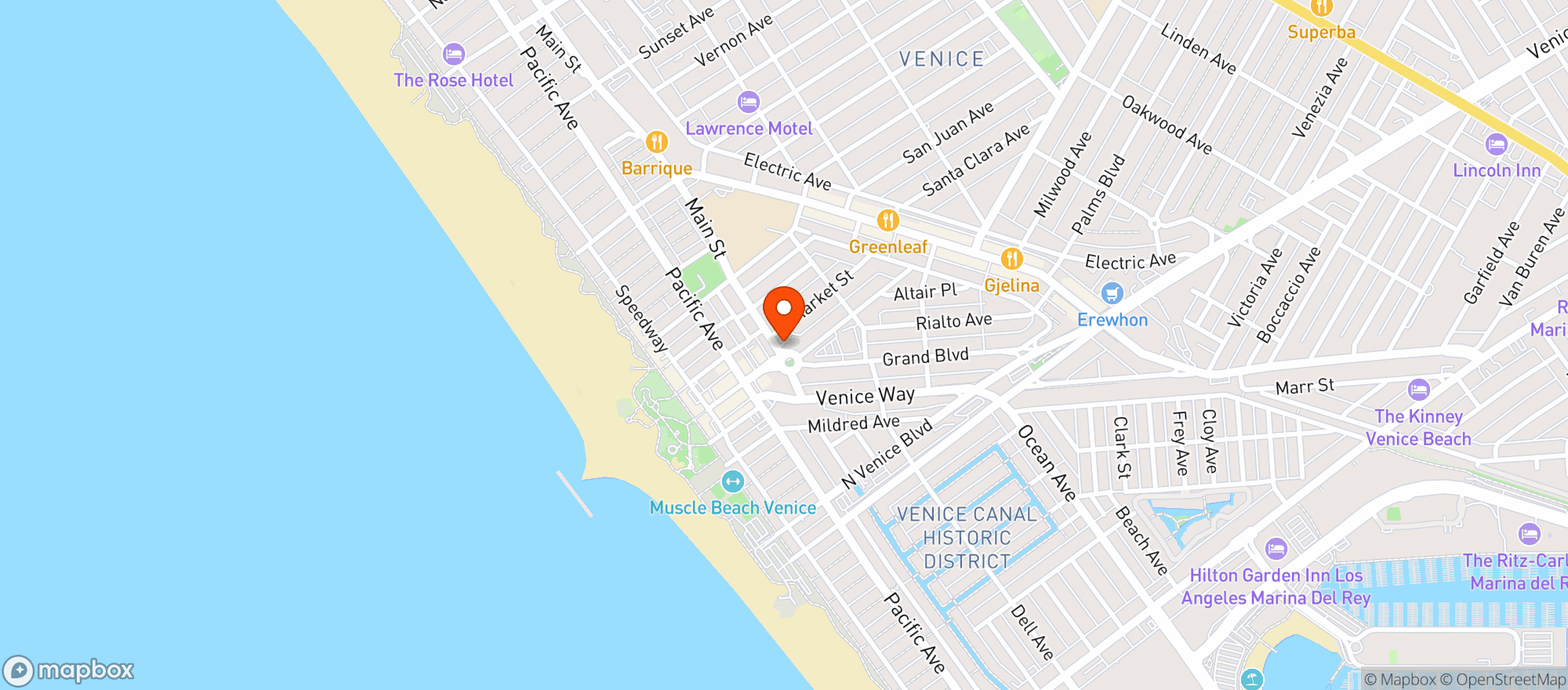 Map showing Bubble's Smoke Shop - Venice