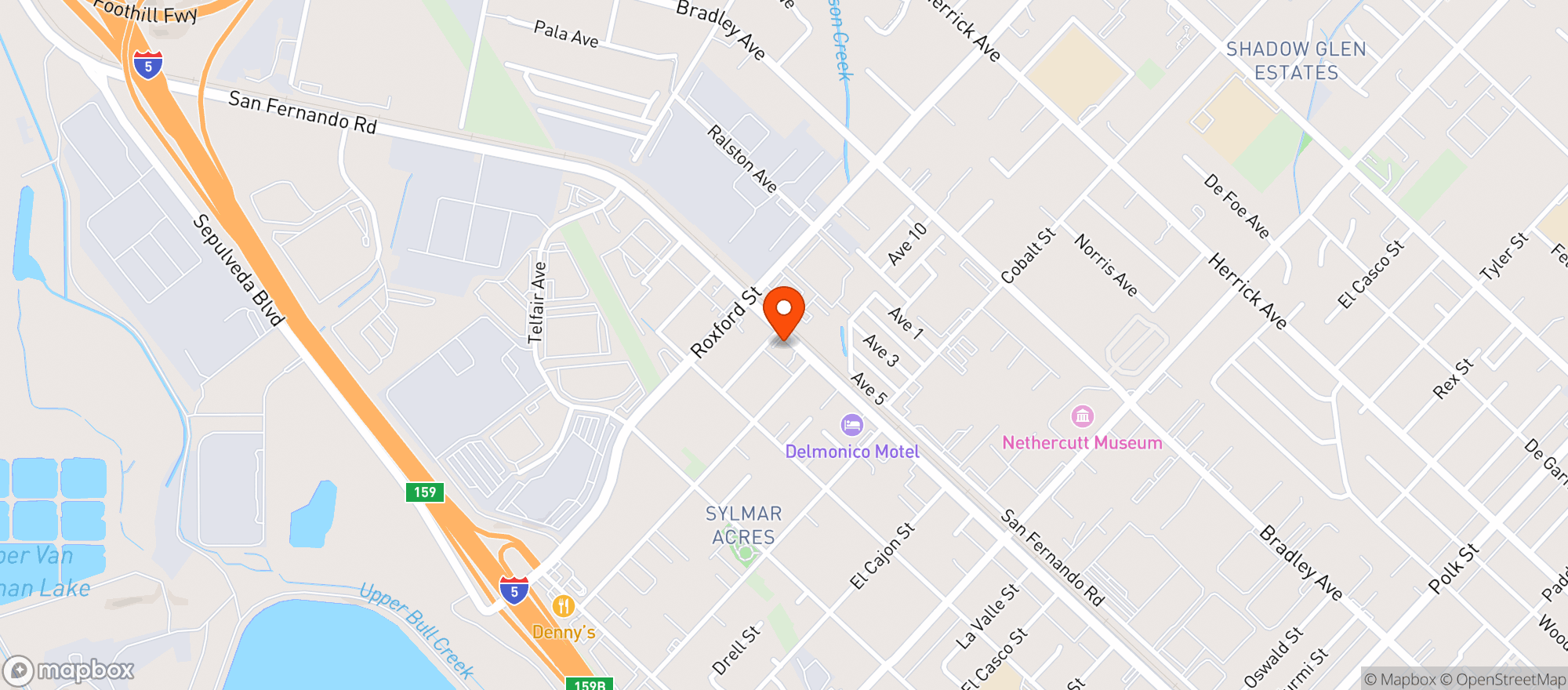 Map showing La Mesa Liquor & Mini Market - Sylmar