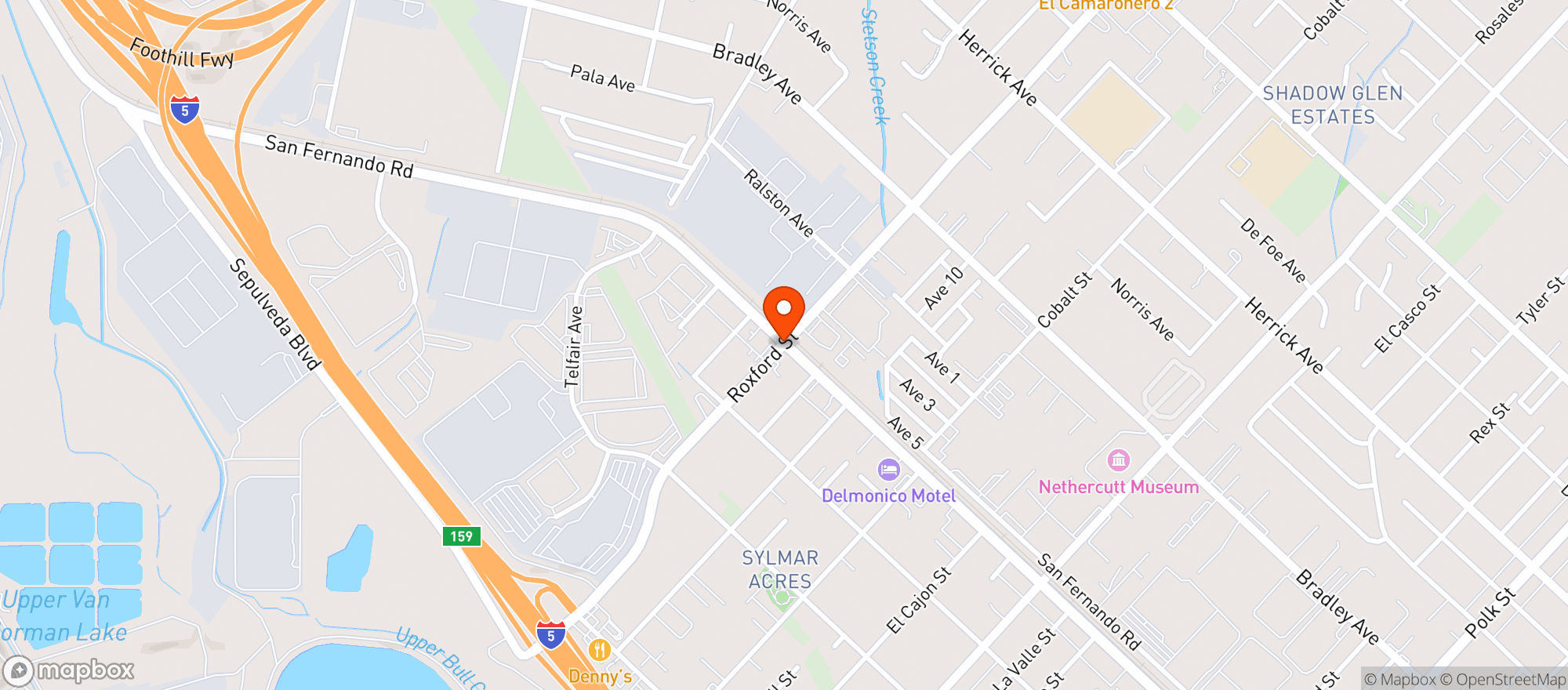 Map showing KWIK MARKET & DELI - SYLMAR