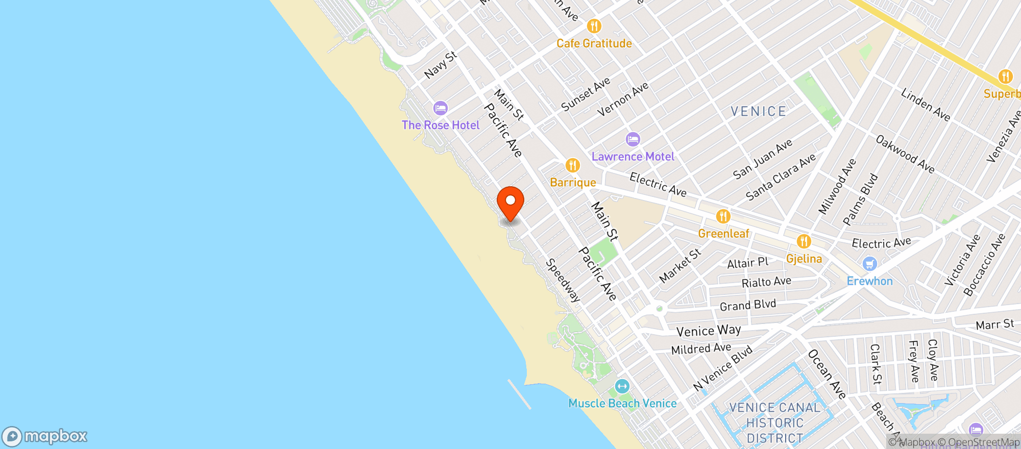 Map showing Ocean Front Market