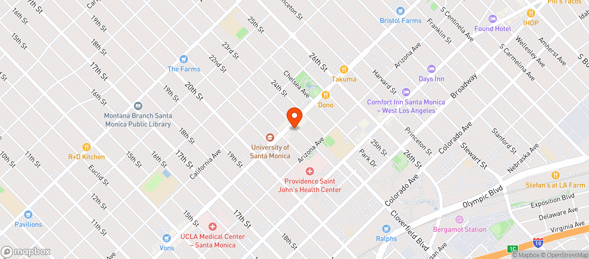 Map showing Obriens Irish Pub
