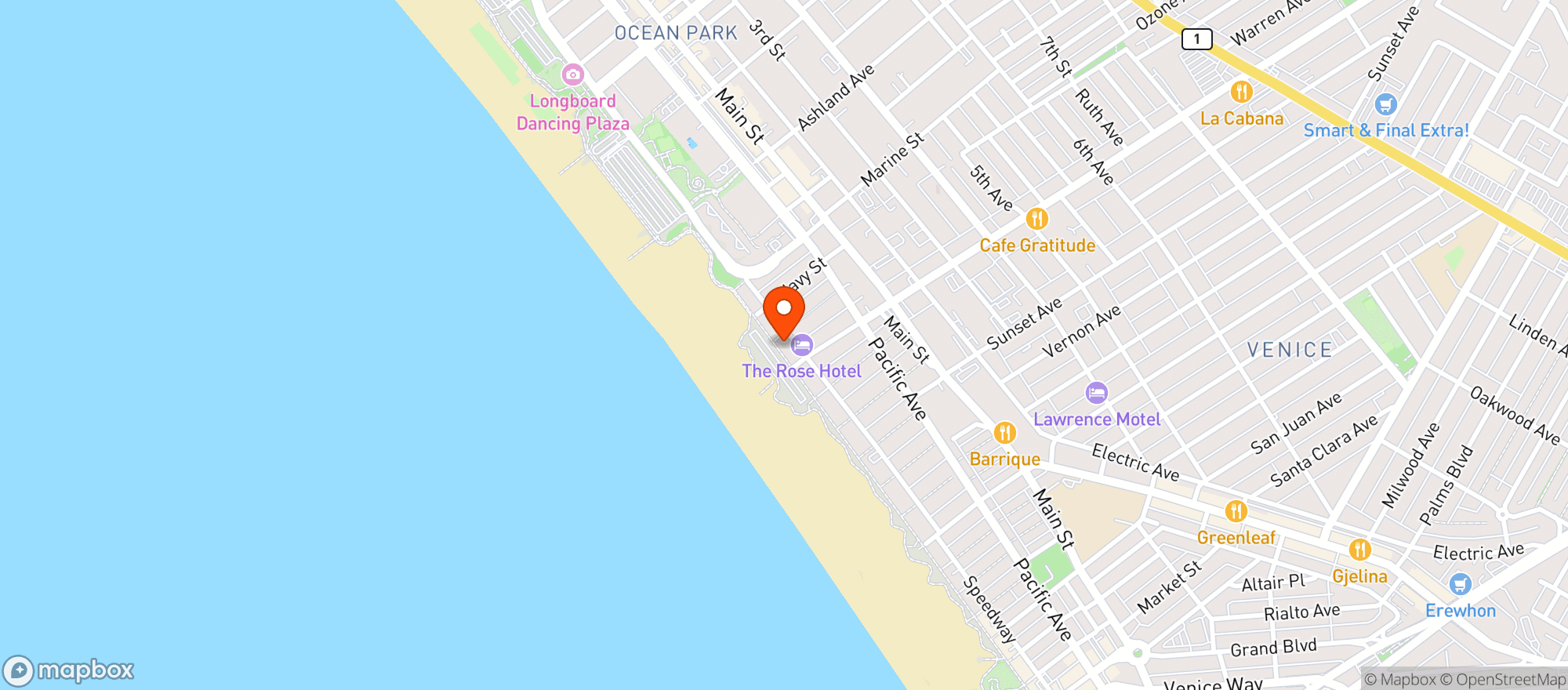 Map showing The Waterfront Venice