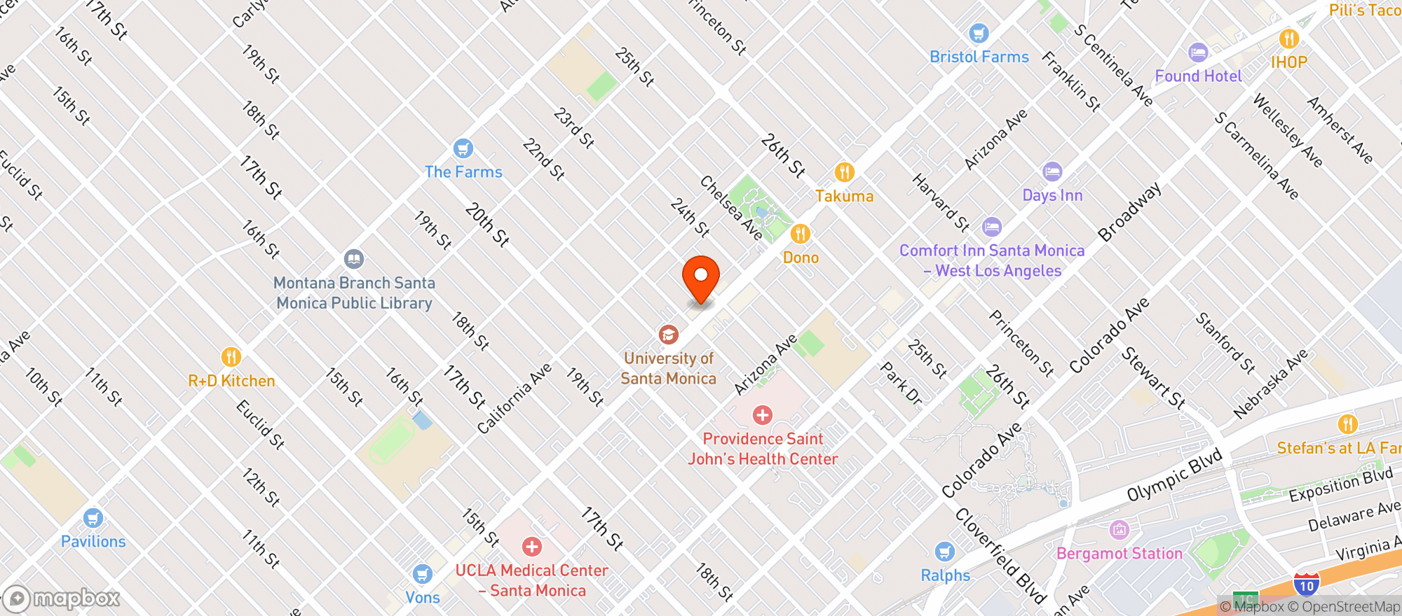 Map showing Whole Foods Market | Santa Monica