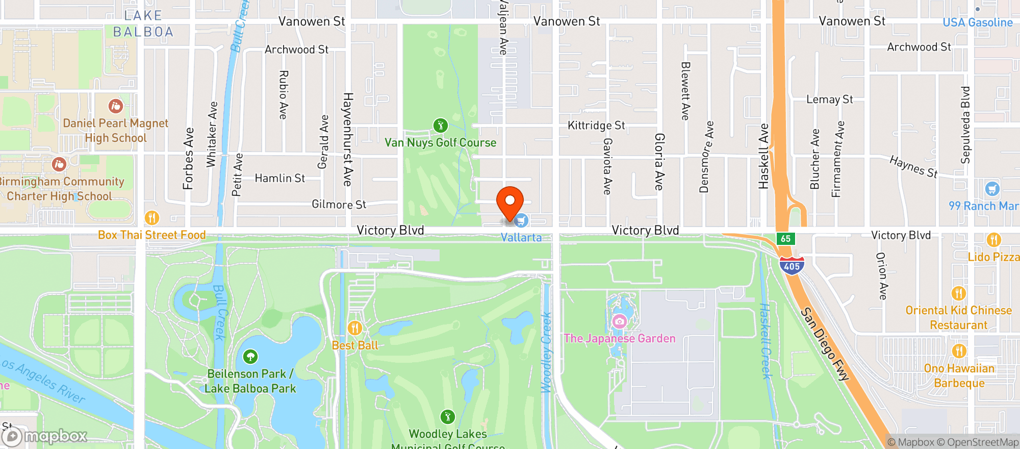 Map showing Springbok Bar Grill
