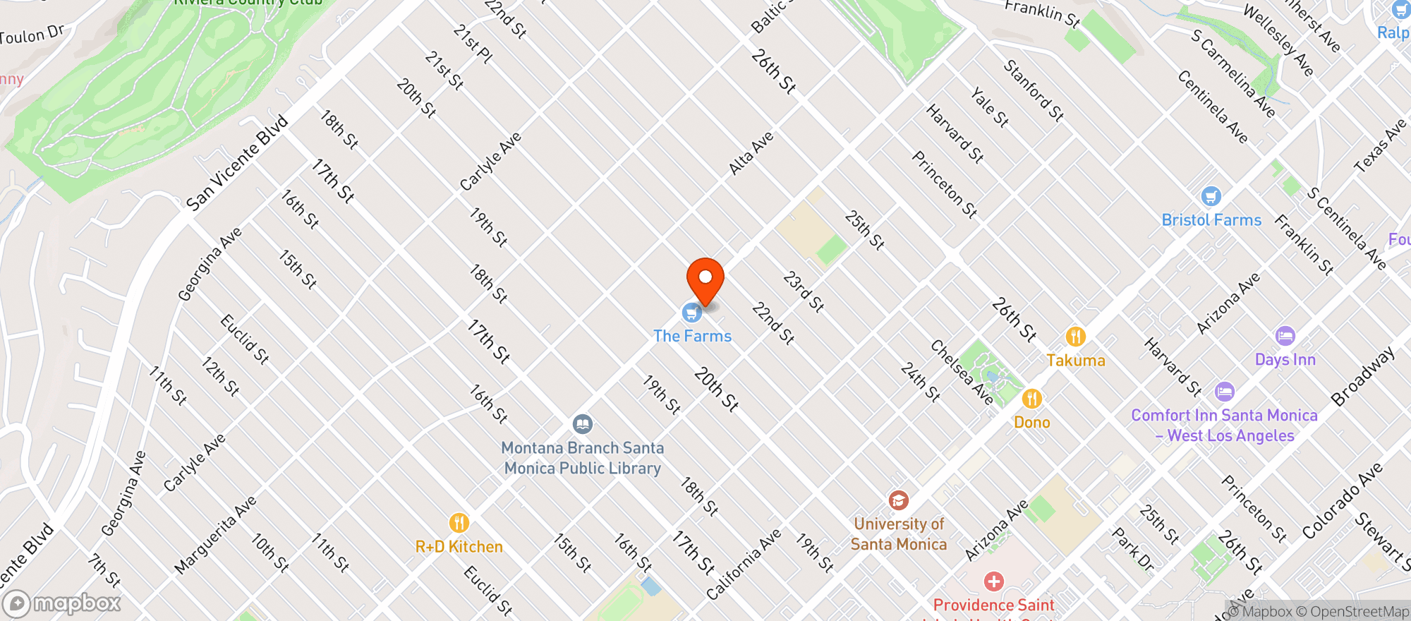 Map showing The Farms - Santa Monica