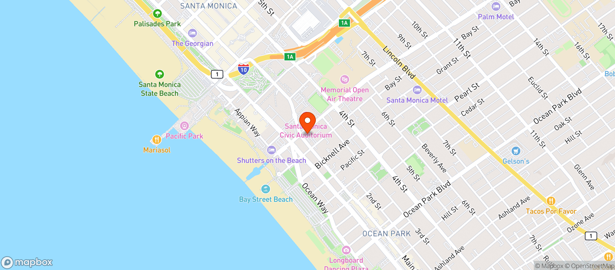 Map showing Star Liquor - Santa Monica
