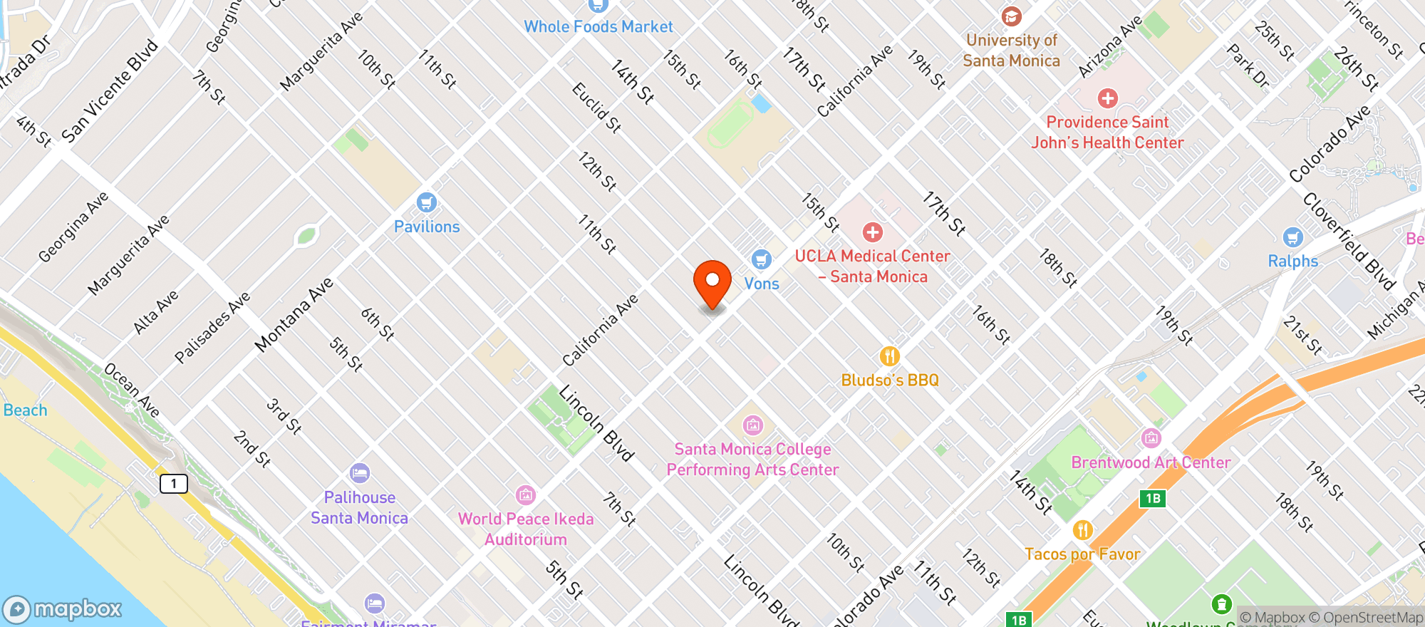 Map showing Rustic Canyon