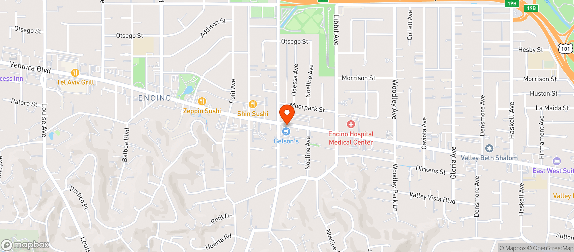 Map showing Gelsons Market