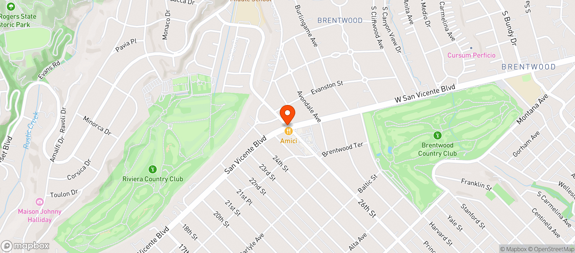 Map showing Cookies Trp - Brentwood