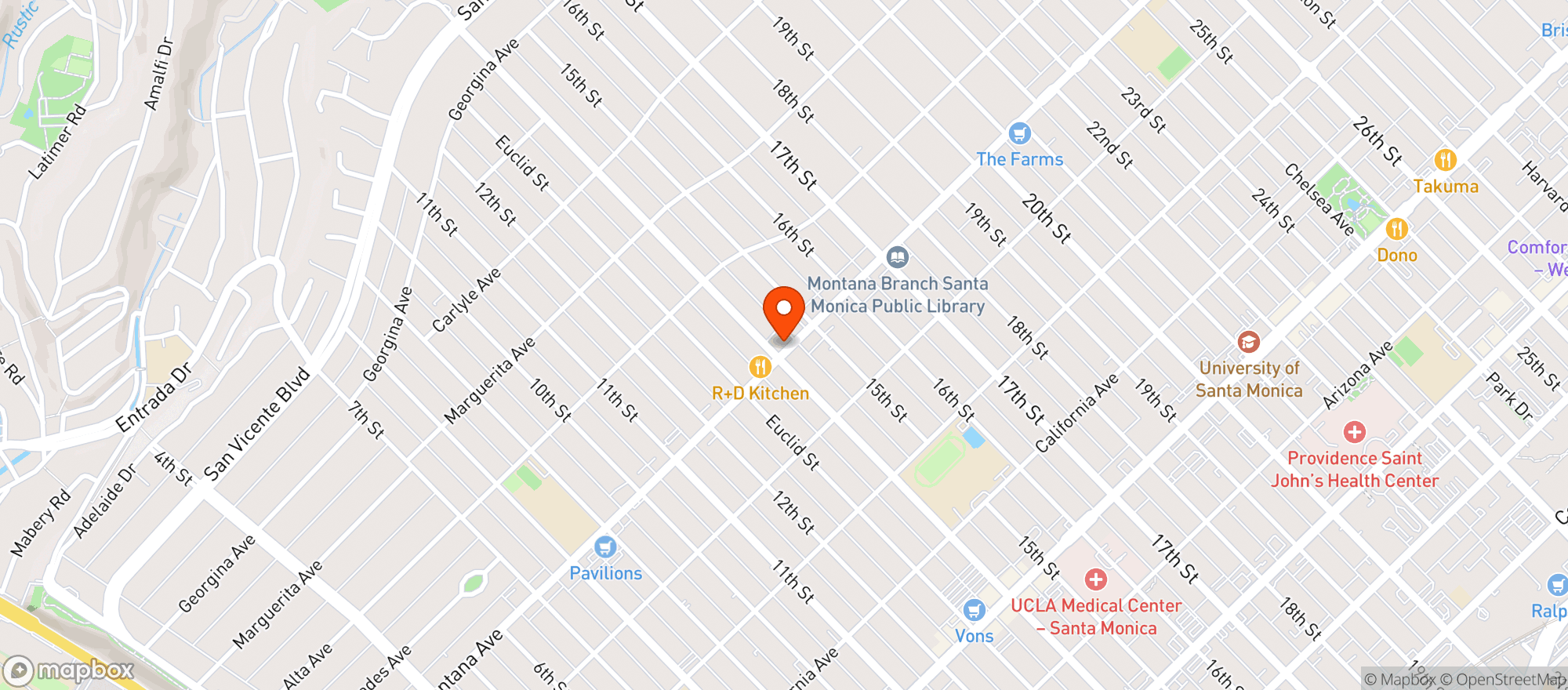 Map showing Whole Foods Market | Montana Avenue