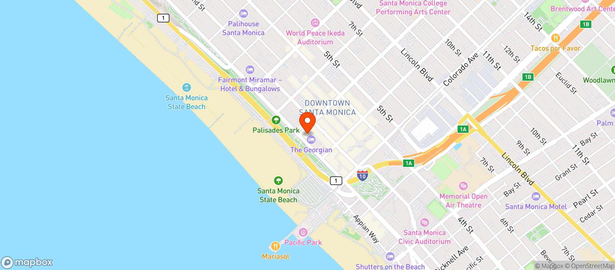Map showing Sushi Roku