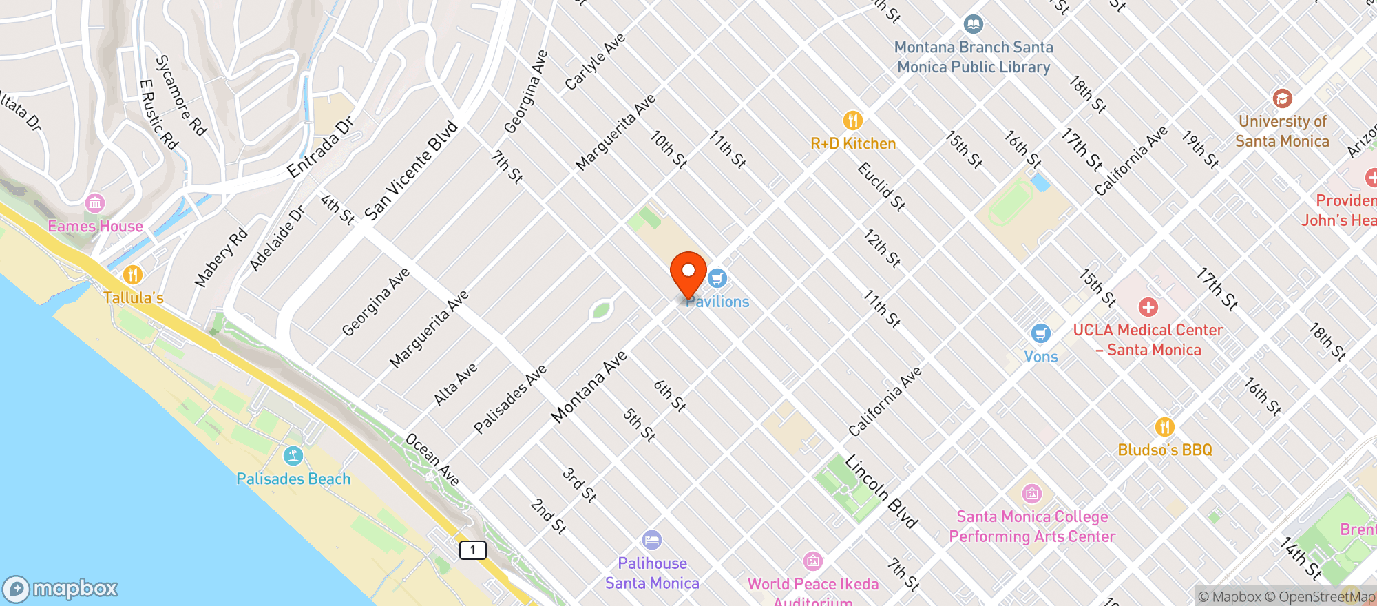 Map showing Andrews Cheese Shop