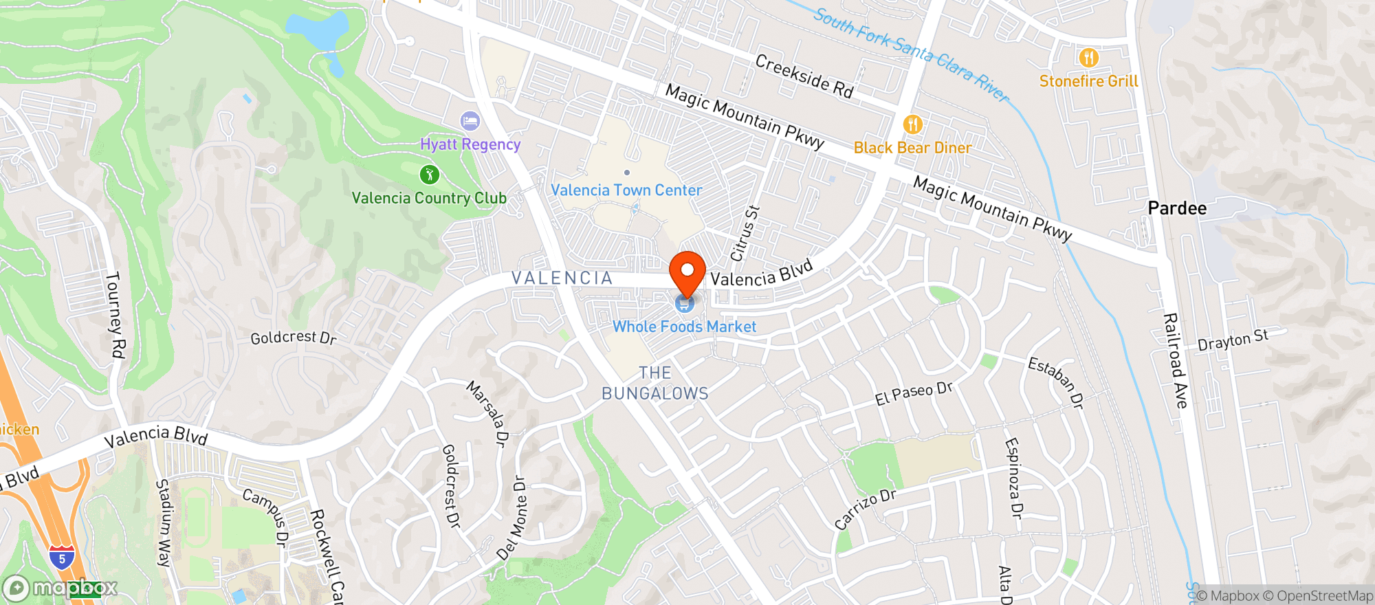 Map showing Whole Foods Market | Valencia