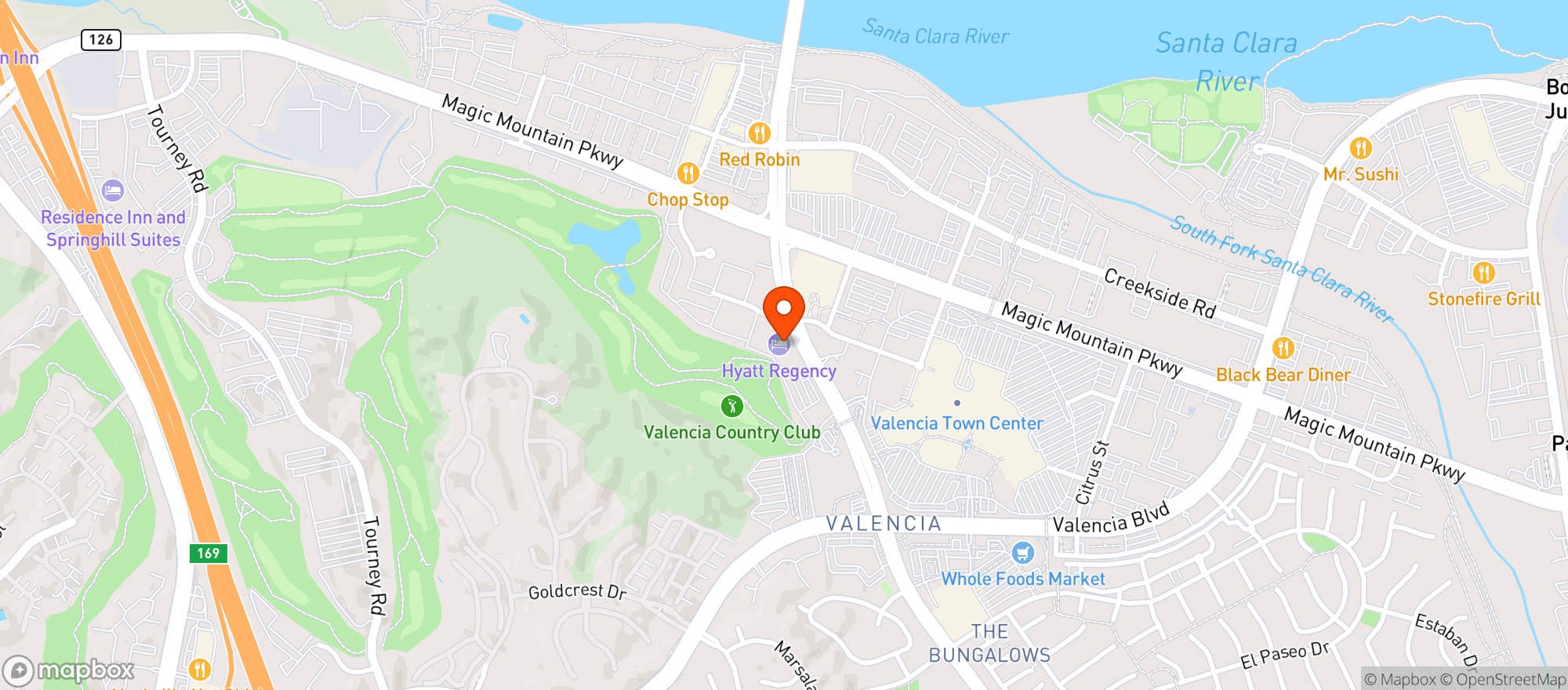 Map showing Hyatt Regency Valencia