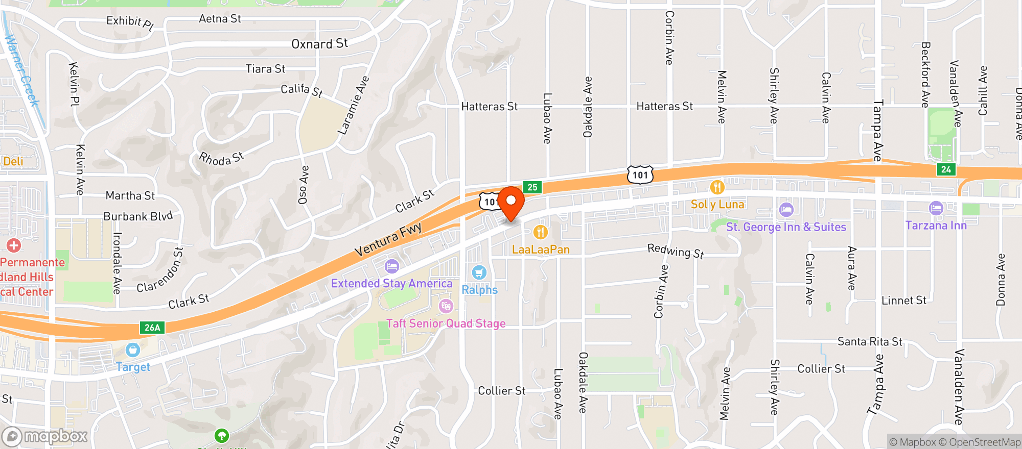 Map showing Elevate - Woodland Hills