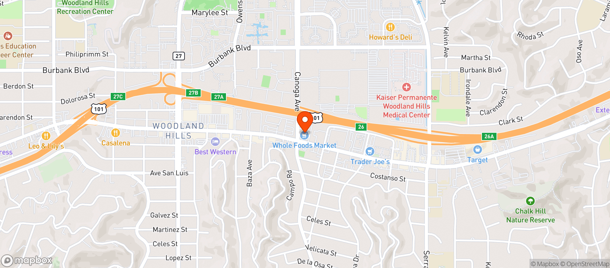 Map showing Whole Foods Market | Woodland Hills