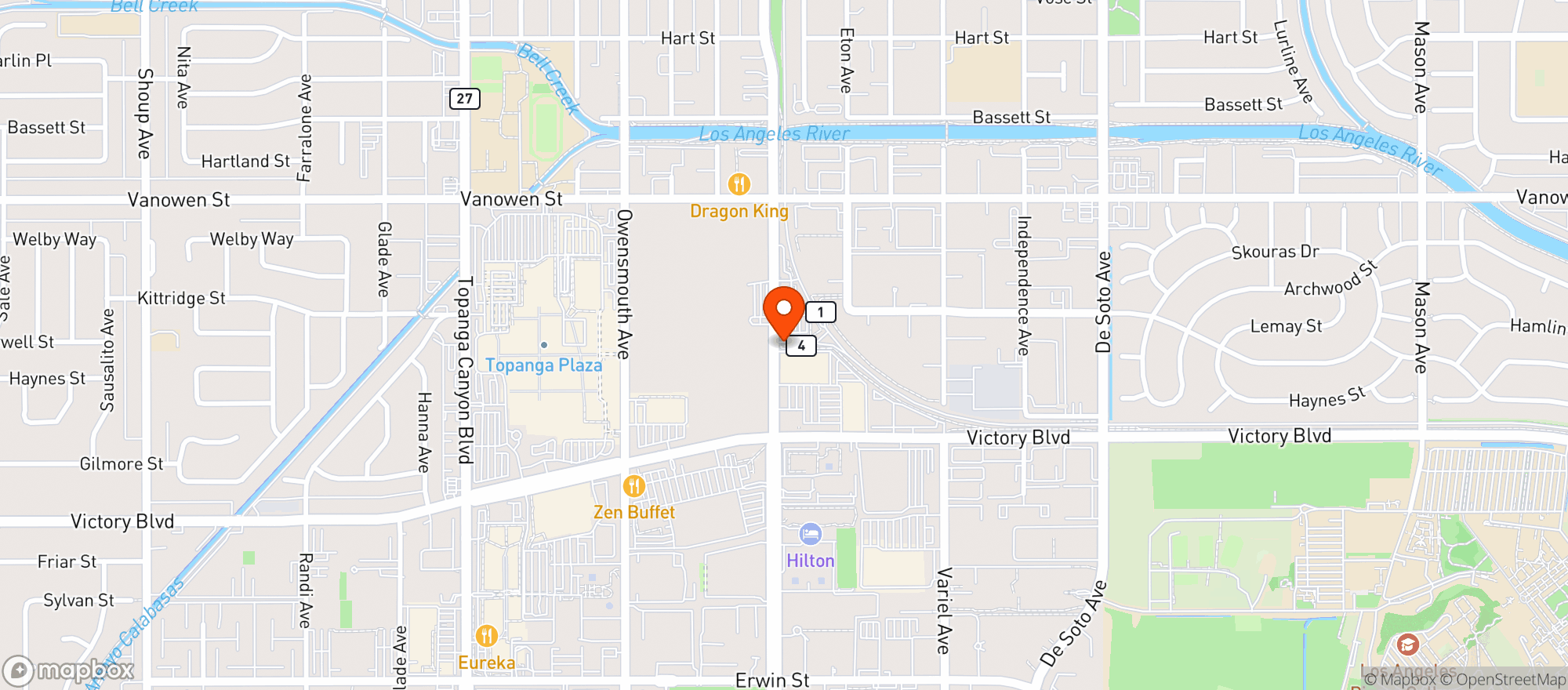 Map showing Canoga Park