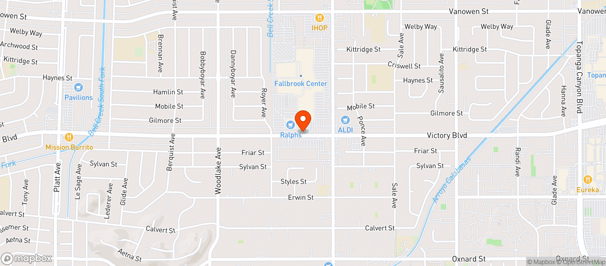 Map showing Ralphs (703) - 00213 - Fallbrook