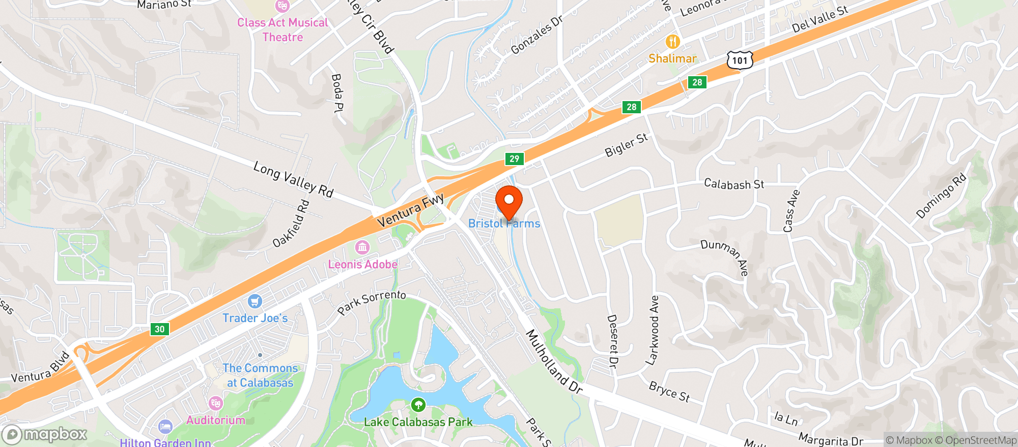 Map showing Health Nut - Woodland Hills