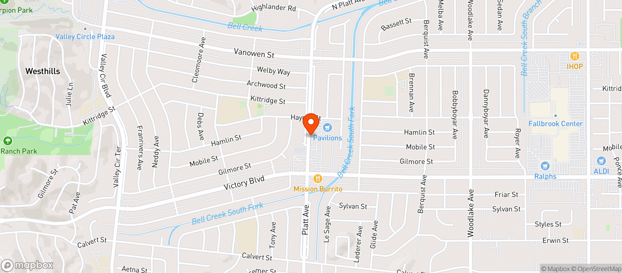 Map showing Pavilions