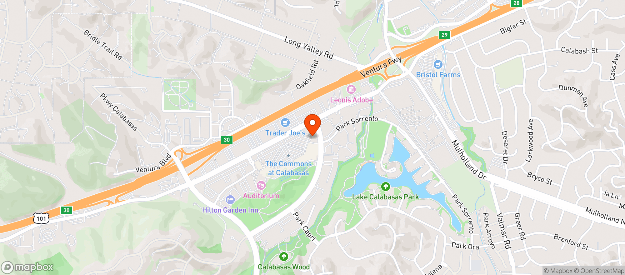 Map showing BLVD Steak Calabasas