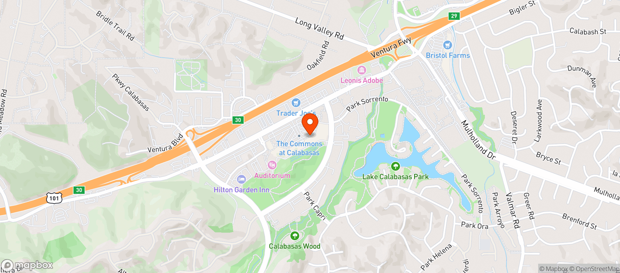 Map showing Ralphs (703) - 00205 - The Commons At Calabasas