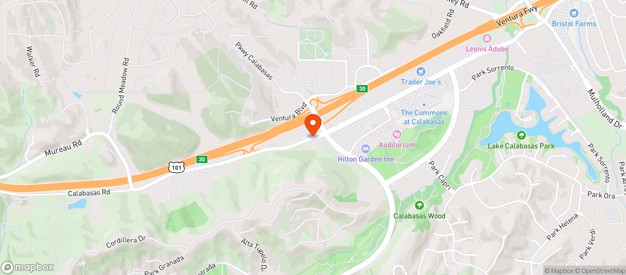 Map showing Calabasas Auto Spa