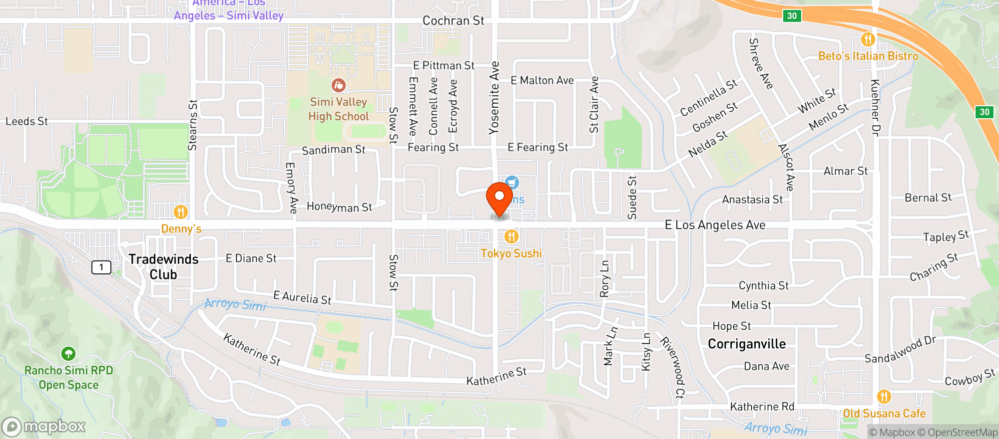 Map showing Vons