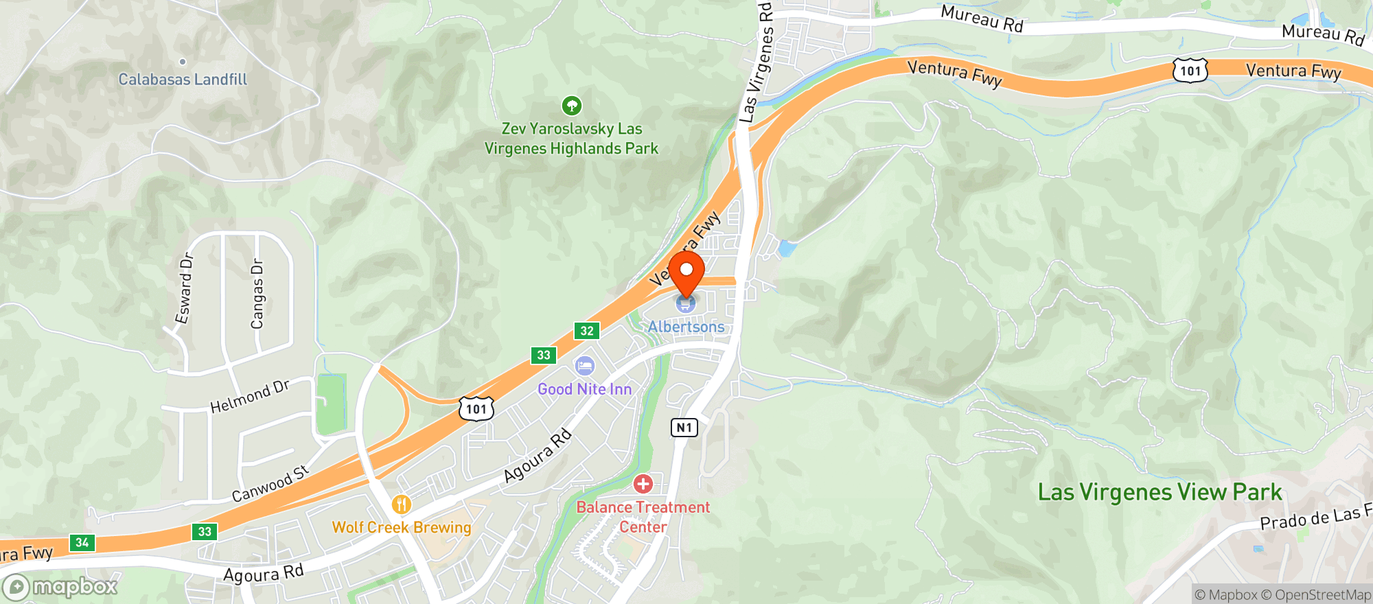 Map showing Albertsons