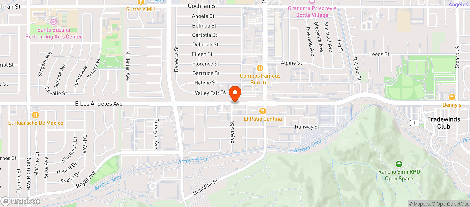 Map showing Pcs Bar & Grille