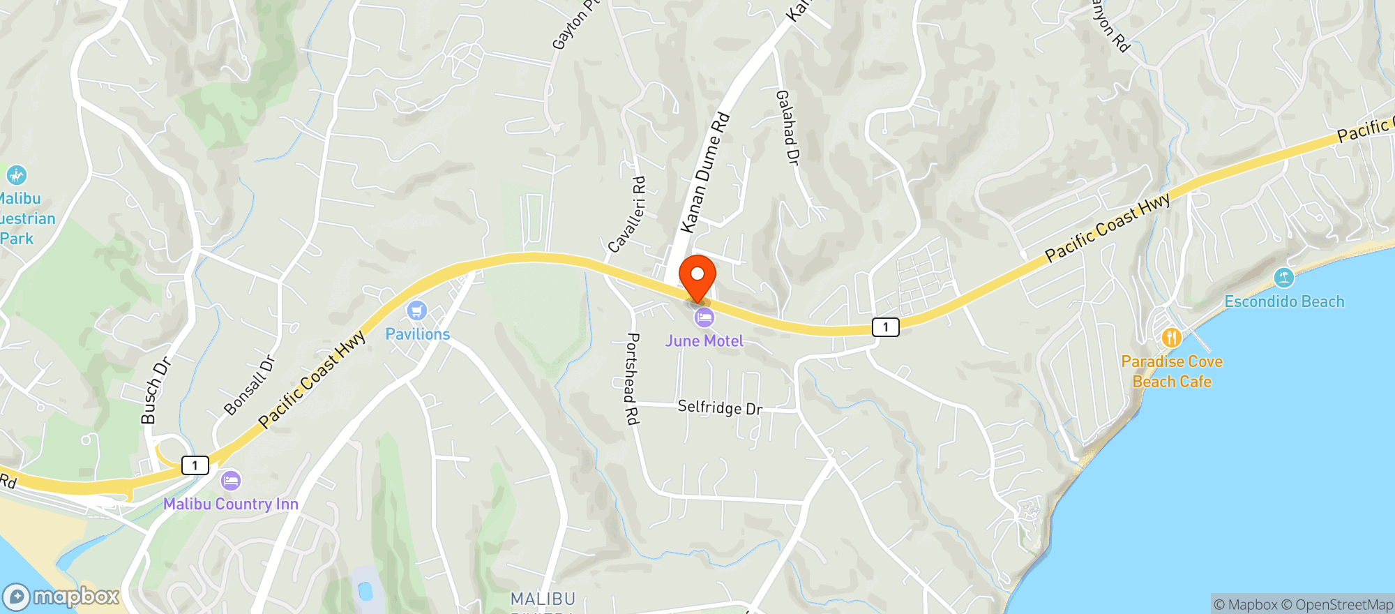 Map showing Hotel June Malibu - Malibu