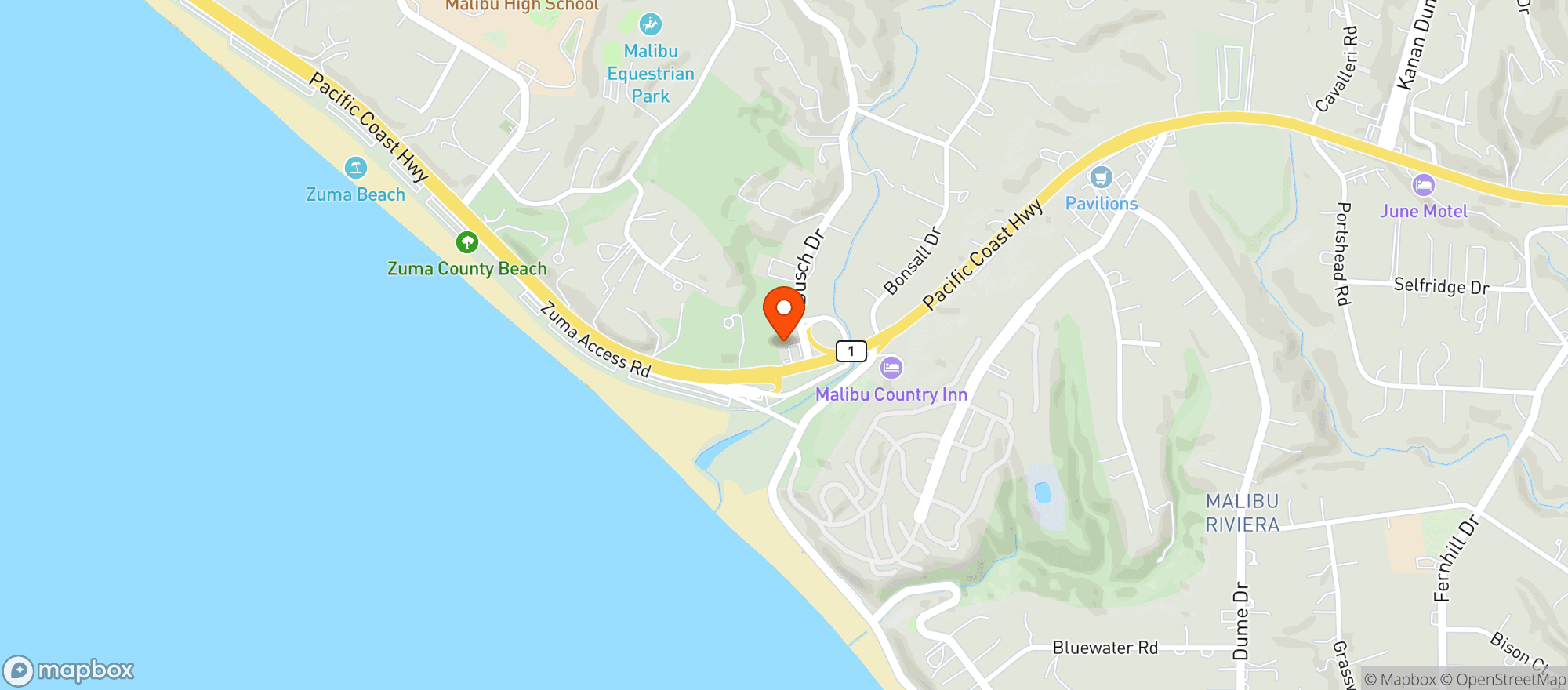Map showing Malibu Ranch Market