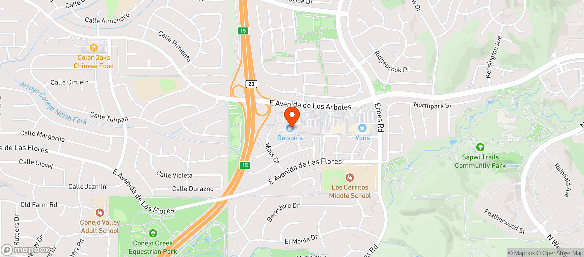 Map showing Gelson’s Thousand Oaks