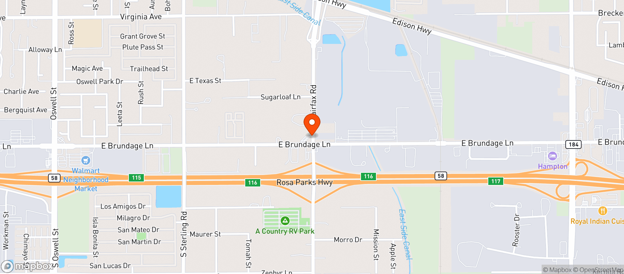 Map showing Samco Food Store