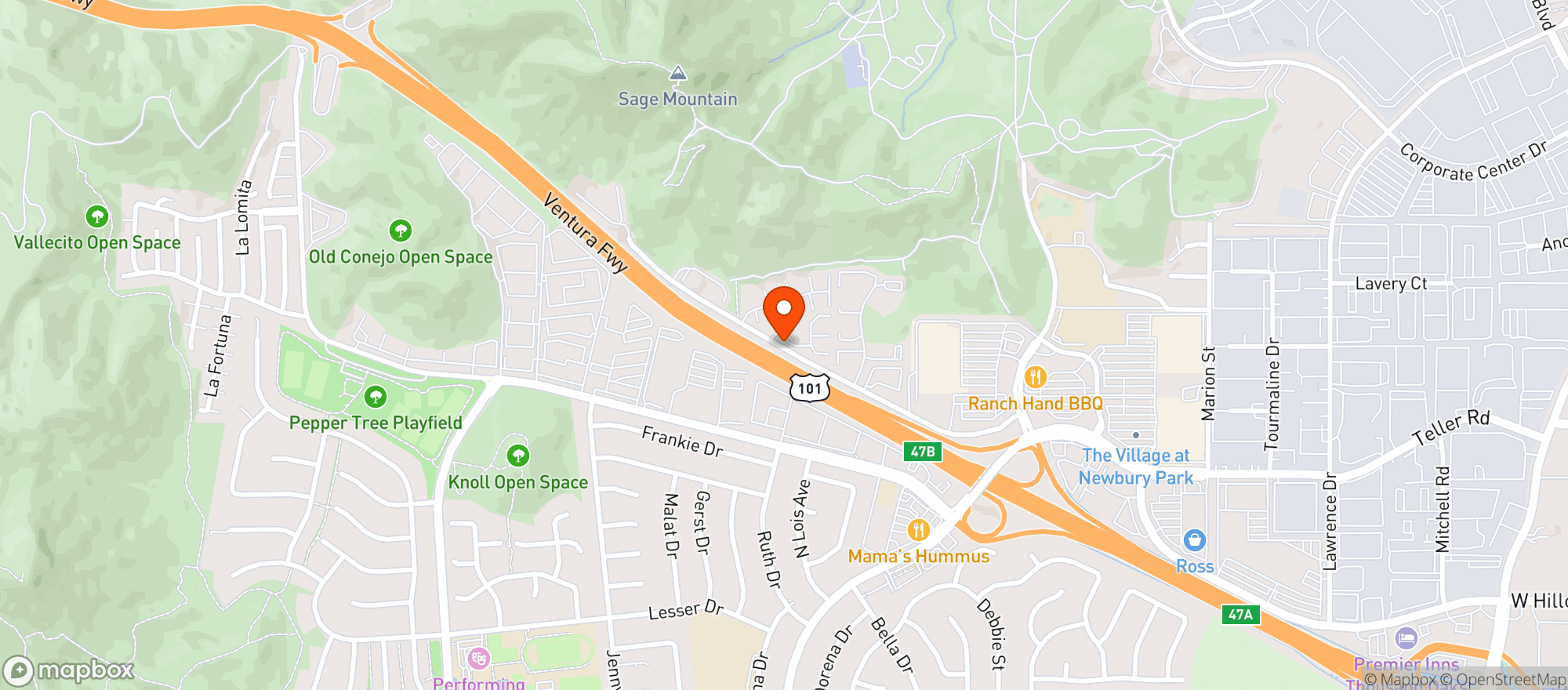 Map showing Leaf - Thousand Oaks