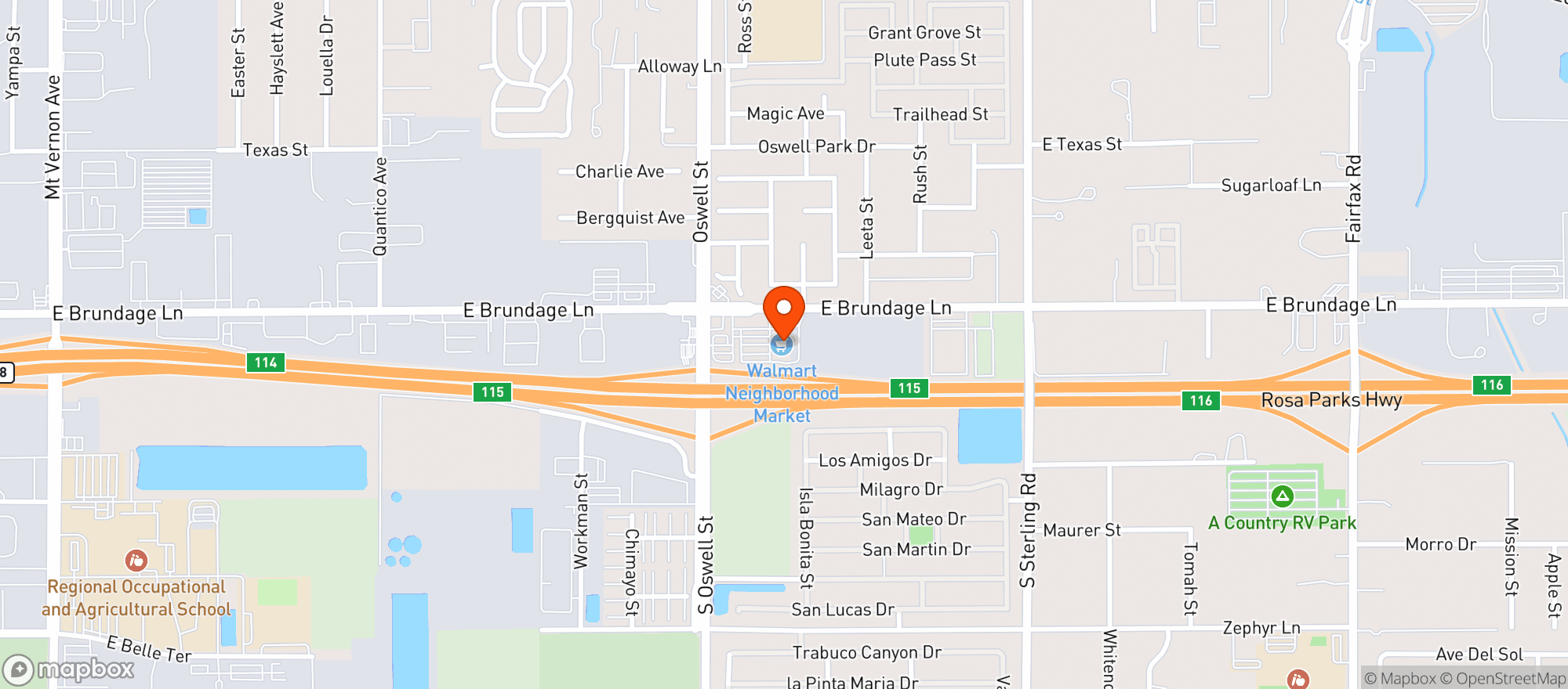 Map showing Neighborhood Market
