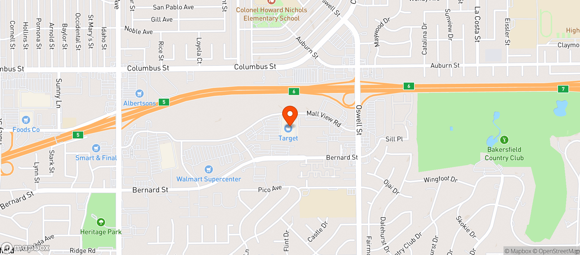 Map showing Target