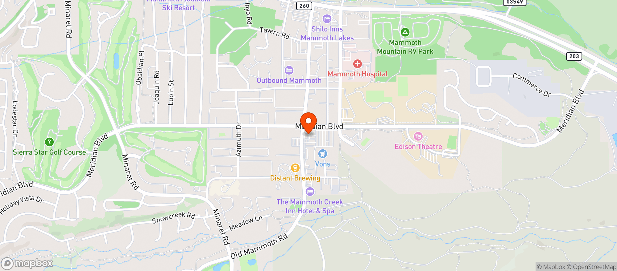 Map showing Mammoth Coffee Roasting, Co. - MAMMOTH LAKES
