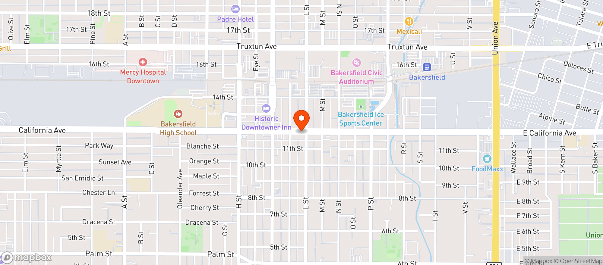 Map showing In & Out Liquor Mart