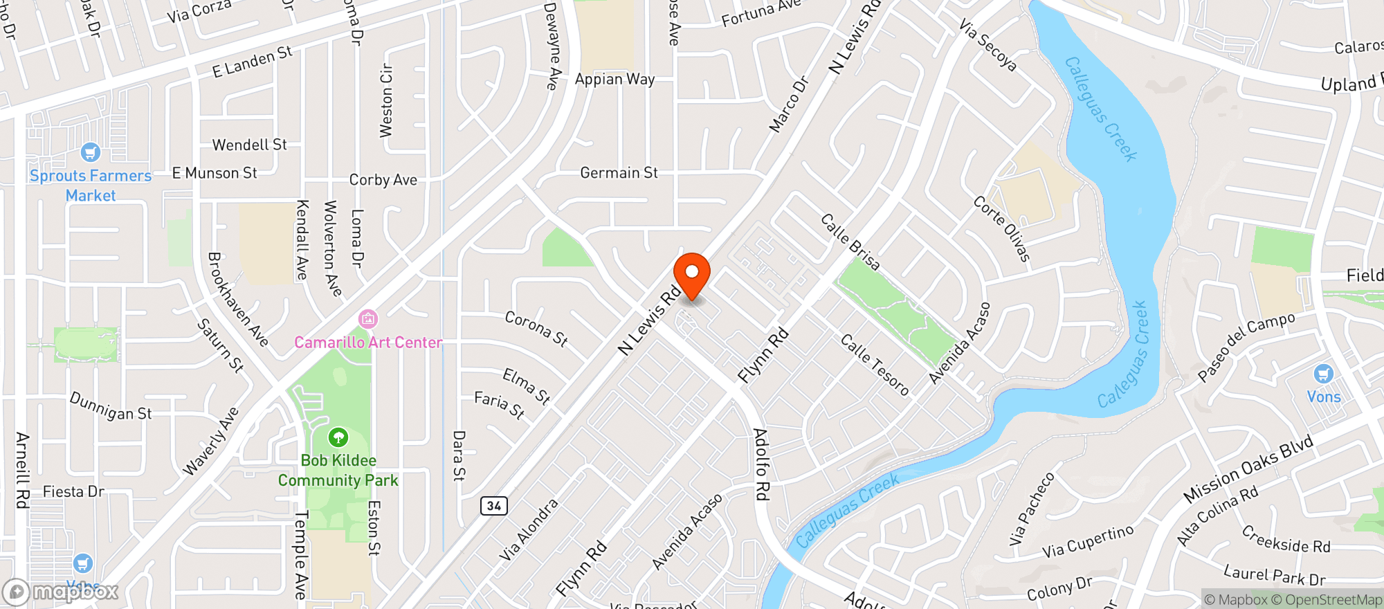 Map showing Genuine Fuel - Camarillo - Camarillo