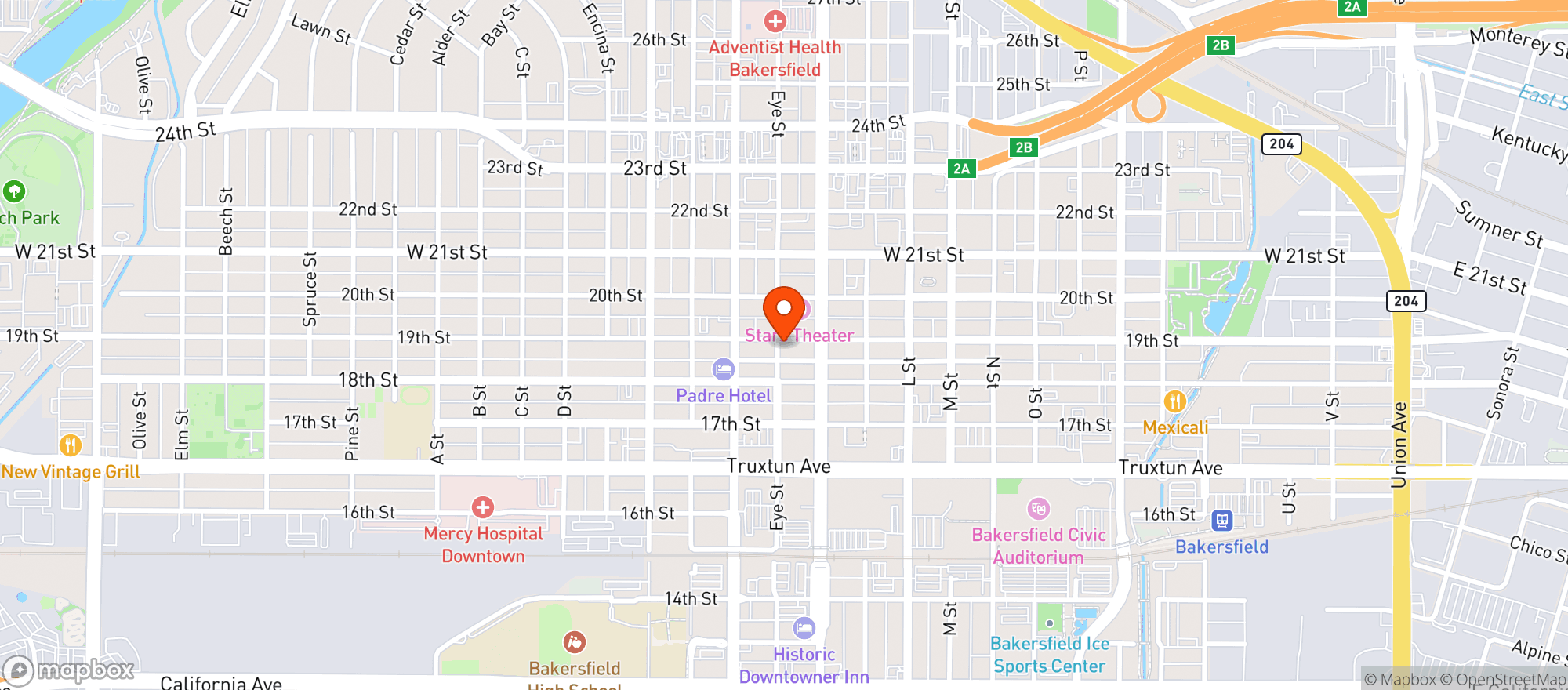 Map showing Roosters Honky Tonk