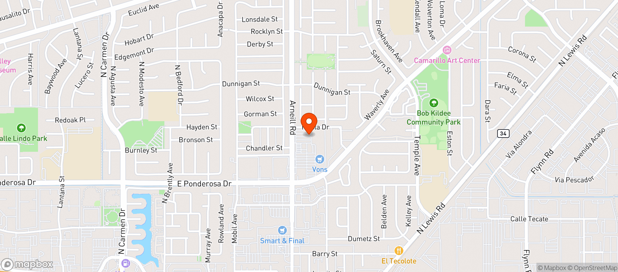 Map showing Vons
