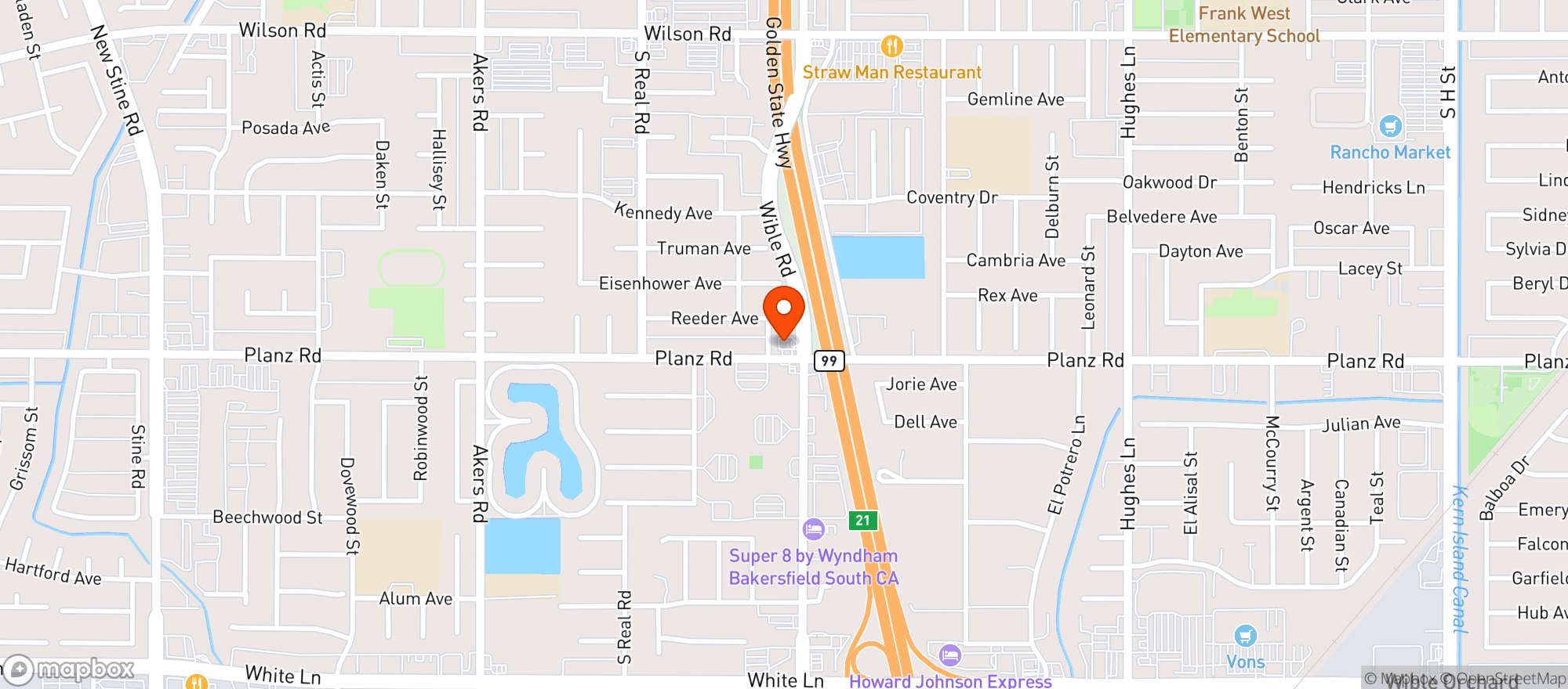 Map showing Howards Mini Mart